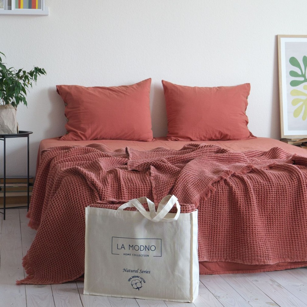 Покривало 220х240 La Modno Pike Stonewashed Terra Cotta