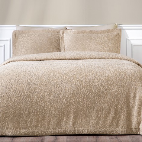 Покривало з наволочками 260×260 Tivolyo Home Sandy beige