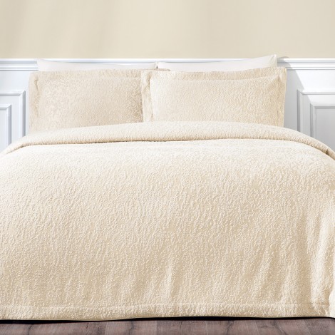 Покривало з наволочками 260×260 Tivolyo Home Sandy ecru