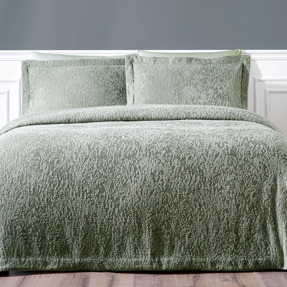 Покривало з наволочками 260×260 Tivolyo Home Sandy olive