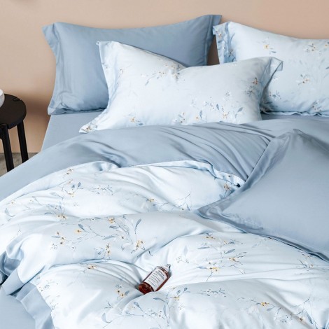 Комплект постільної білизни Home Line Орхідея синій Tencel