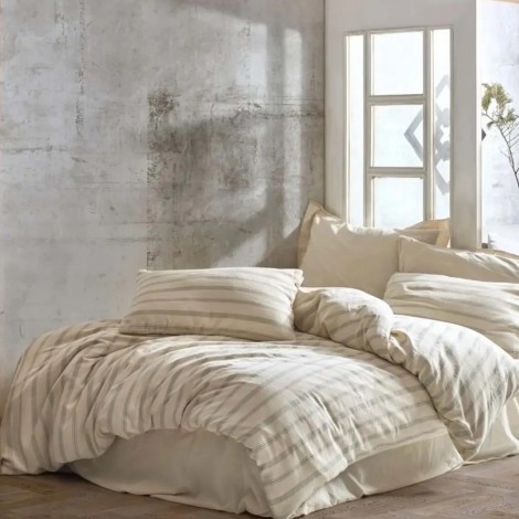 Комплект постільної білизни Saheser Stonewashed Ranforce 200 х 220 см Solaris Gri
