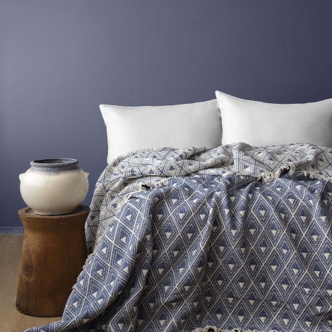 Муслінове покривало Issimo 220 х 240 см. Levone Blue