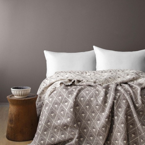Муслінове покривало Issimo 220 х 240 см. Levone Brown