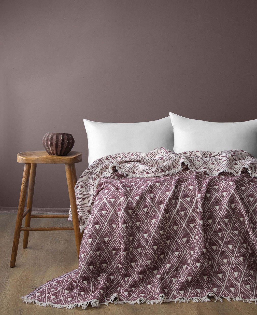 Муслінове покривало Issimo 220х240 см Levone Burgundy