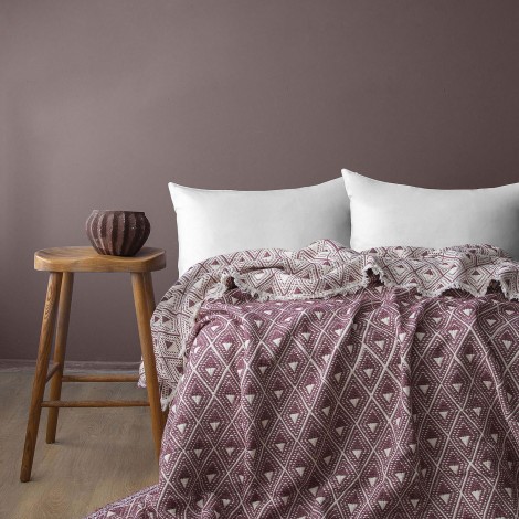 Муслінове покривало Issimo 220 х 240 см. Levone Burgundy