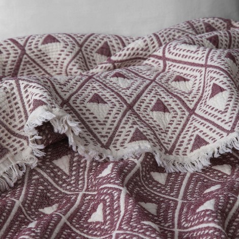 Муслінове покривало Issimo 220 х 240 см. Levone Burgundy