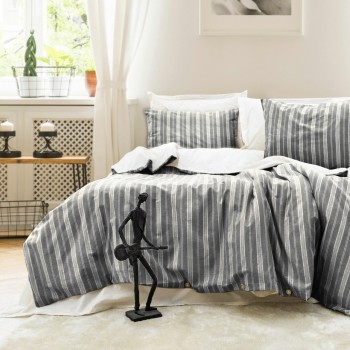 Комплект постільної білизни Saheser Stonewashed Ranforce 200 х 220 см Nadia Antrasit