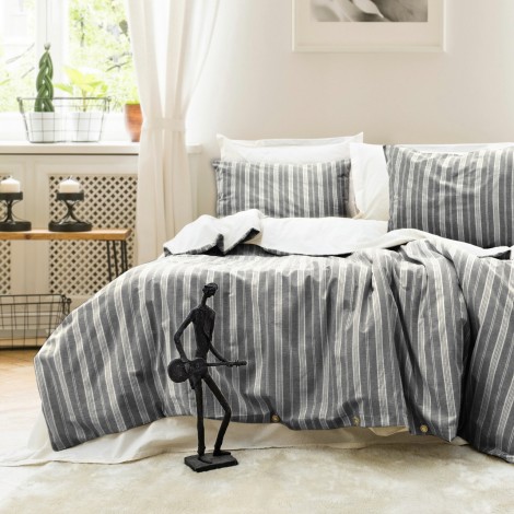 Комплект постільної білизни Saheser Stonewashed Ranforce 200 х 220 см Nadia Antrasit