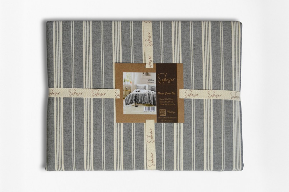 Комплект постельного белья Saheser Stonewashed Ranforce 200 х 220 см Nadia Antrasit