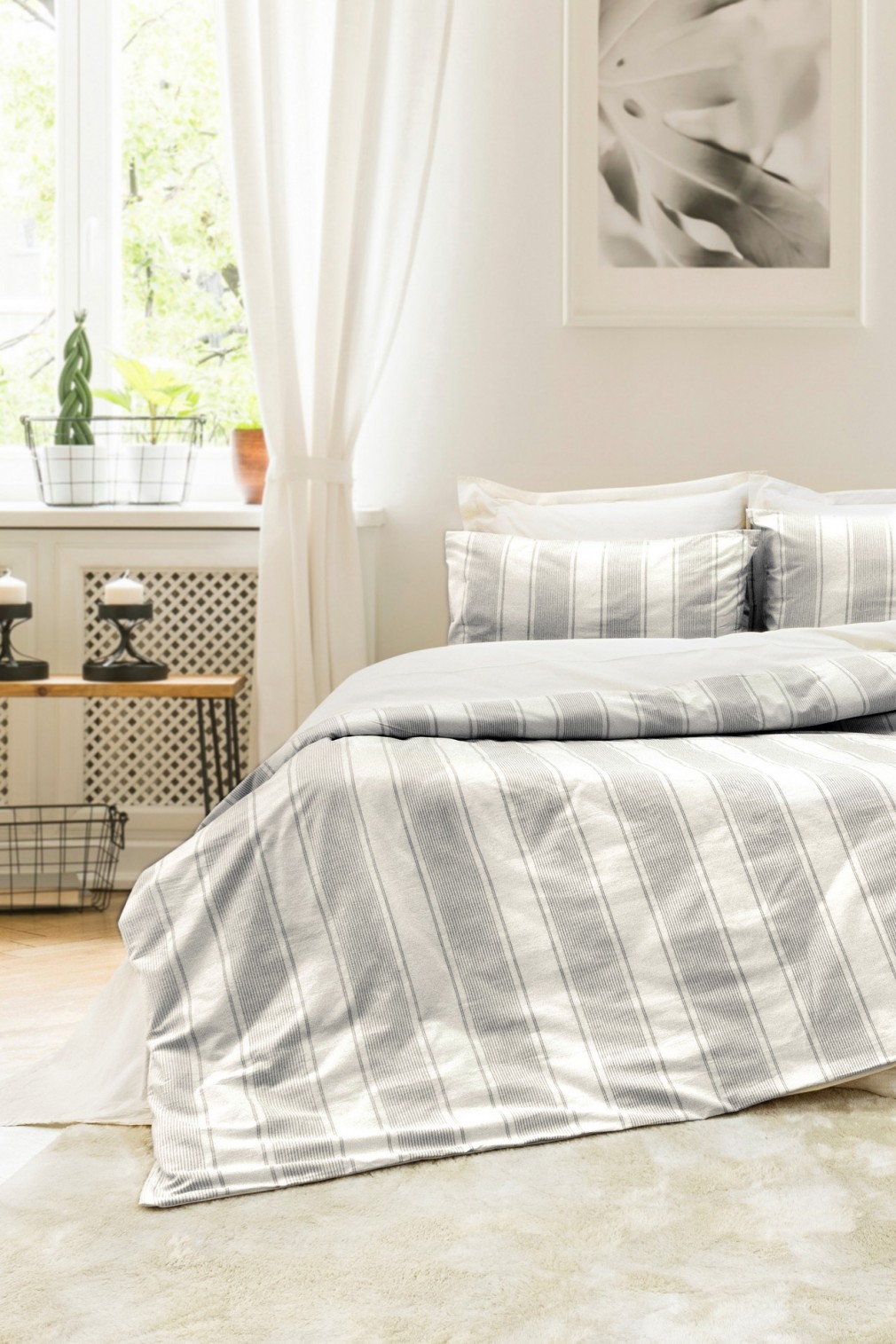 Комплект постільної білизни Saheser Stonewashed Ranforce 200 х 220 см Nenas Antrasit