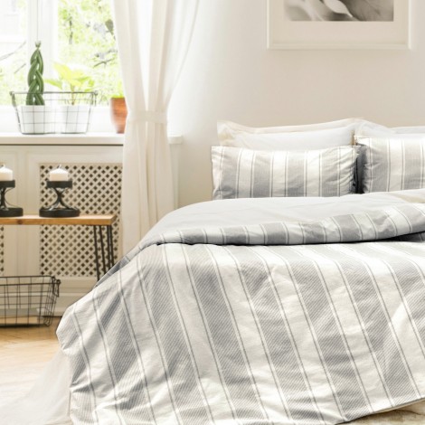 Комплект постільної білизни Saheser Stonewashed Ranforce 200 х 220 см Nenas Antrasit