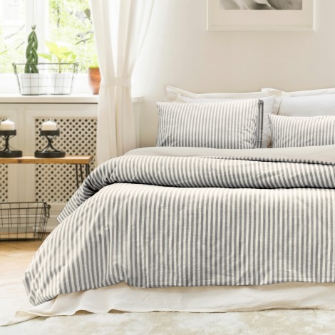 Комплект постільної білизни Saheser Stonewashed Ranforce 200 х 220 см Nives Antrasit
