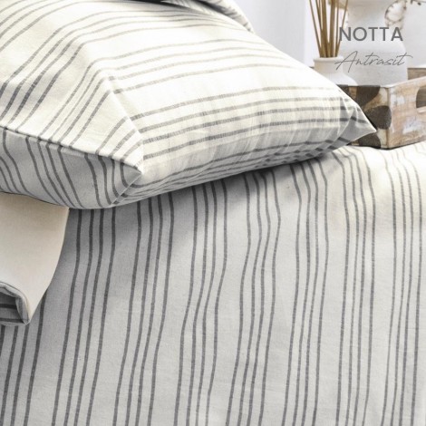 Комплект постільної білизни Saheser Stonewashed Ranforce 200 х 220 см Notta Antrasit