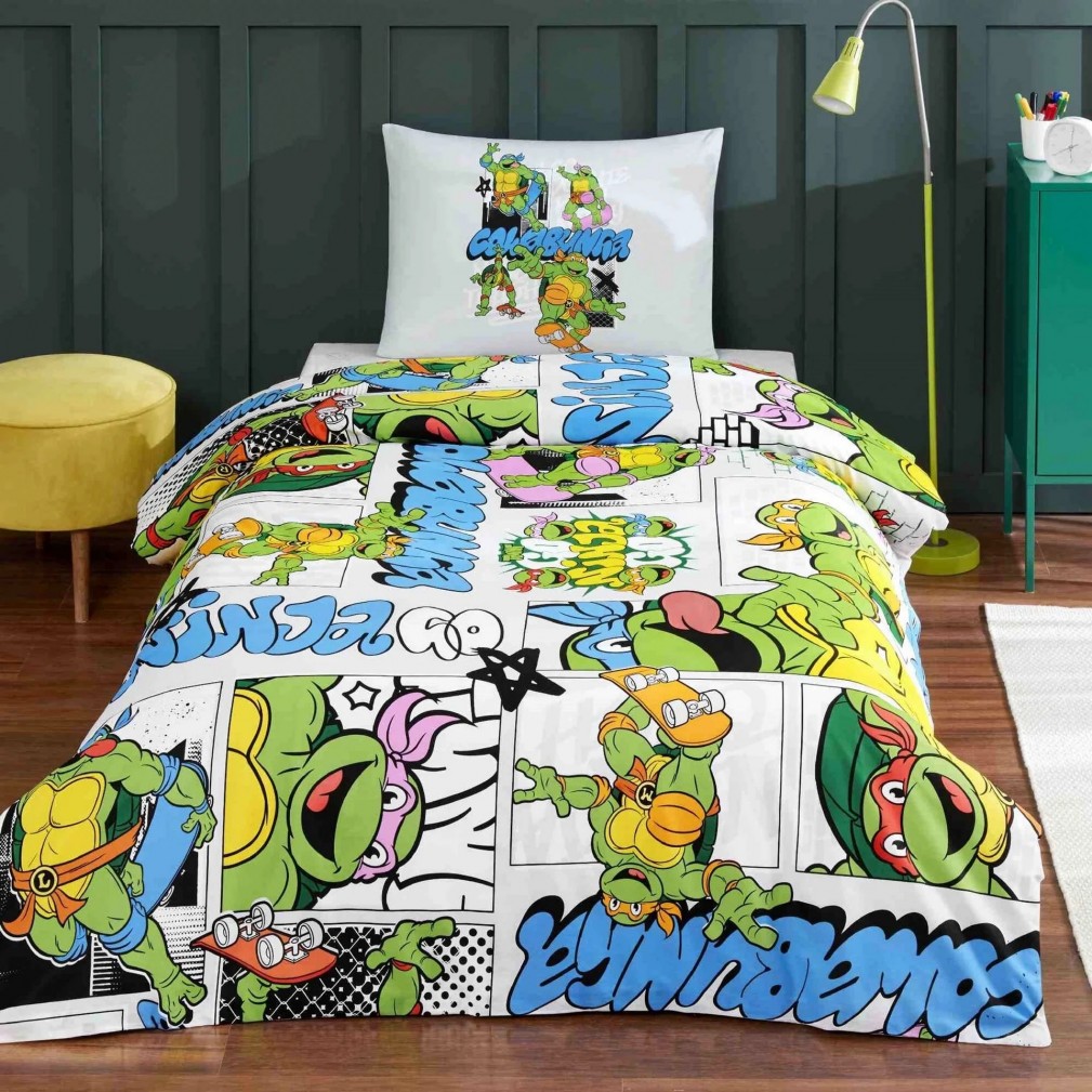 Комплект постільної білизни Tac Disney 160×220 см Ninja Turtles Four