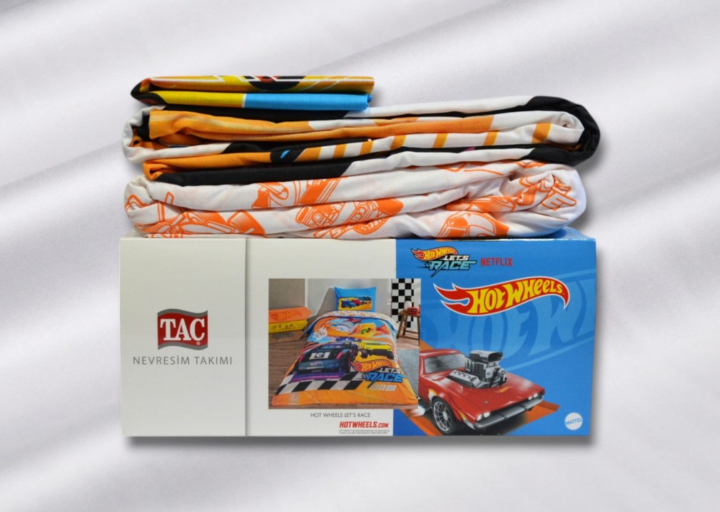 Комплект постільної білизни Tac Disney 160×220 см Hot Wheels Let’s Race