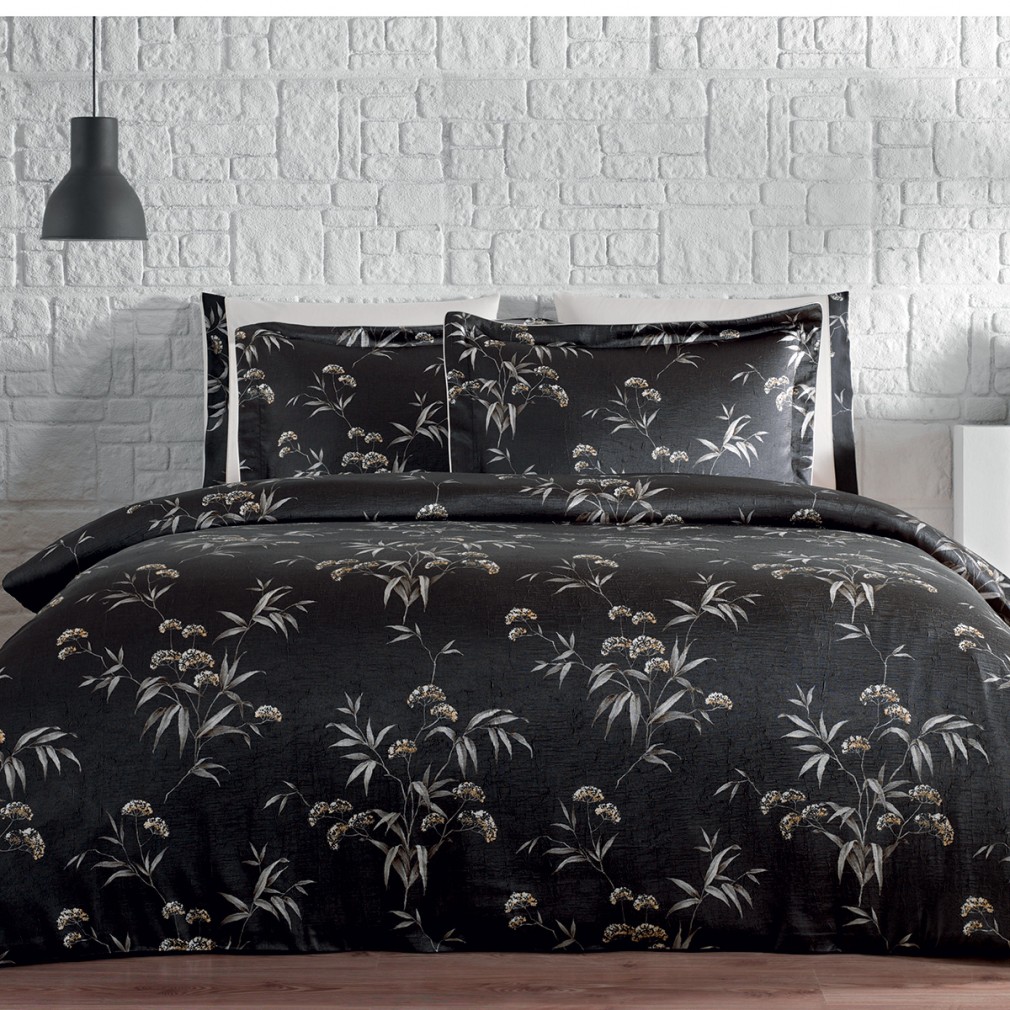 Комплект постільної білизни сатин жатий шовк Tivolyo Home  Justine black
