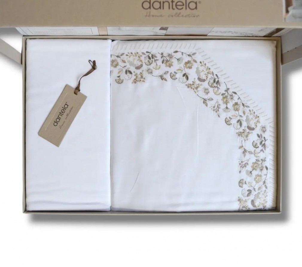 Комплект постельного белья Dantela Delia Bej евро