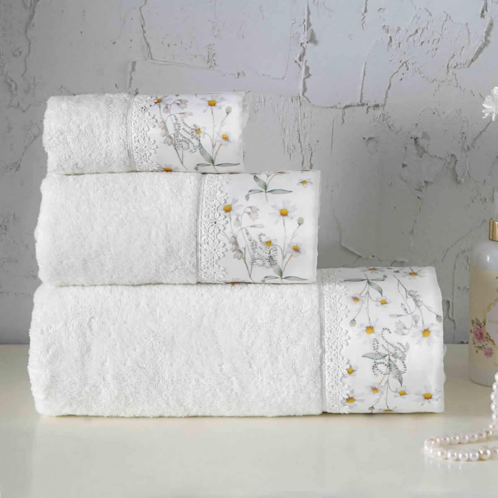 Набір рушників Tivolyo Home Daisy 3 шт ecru