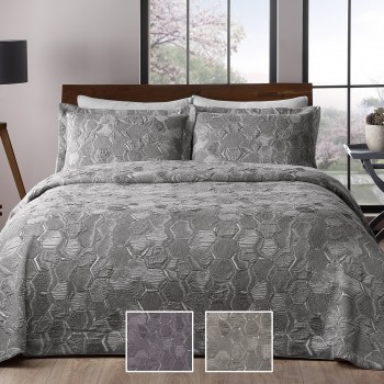 Покривало з наволочками 260×260 Tivolyo Home Henry beige
