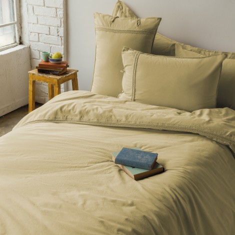 Комплект постільної білизни Issimo Home Drope Poplin Saphron євро