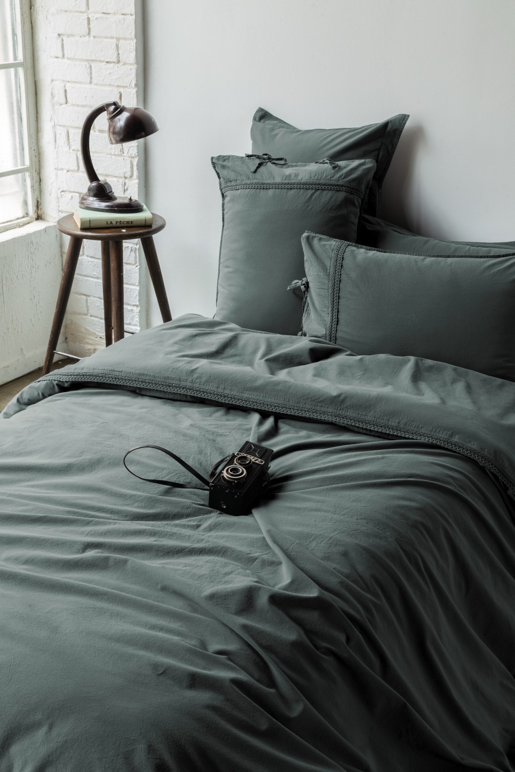Комплект постільної білизни Issimo Home Drope Poplin Teal Green євро