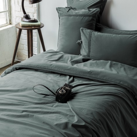Комплект постільної білизни Issimo Home Drope Poplin Teal Green євро