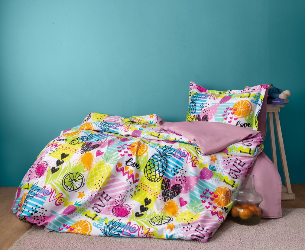 Комплект постільної білизни Issimo Home Digital Satin 160х220 см Lemonade