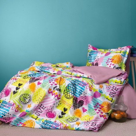 Комплект постільної білизни Issimo Home Digital Satin 160х220 см Lemonade