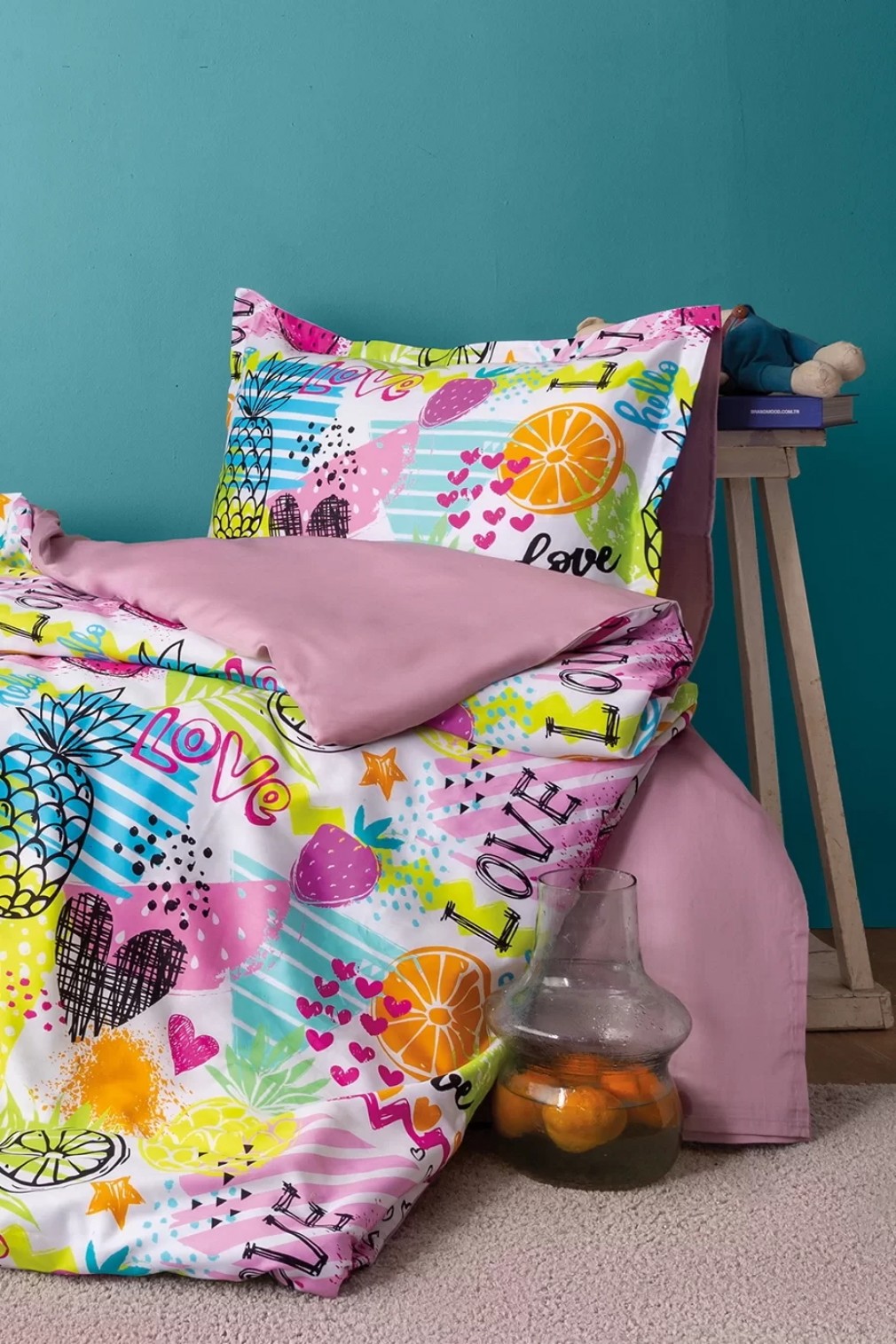 Комплект постільної білизни Issimo Home Digital Satin 160х220 см Lemonade