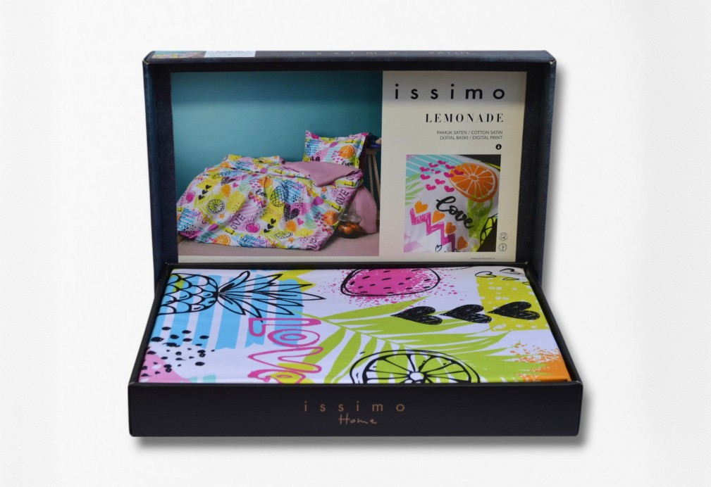 Комплект постільної білизни Issimo Home Digital Satin 160х220 см Lemonade