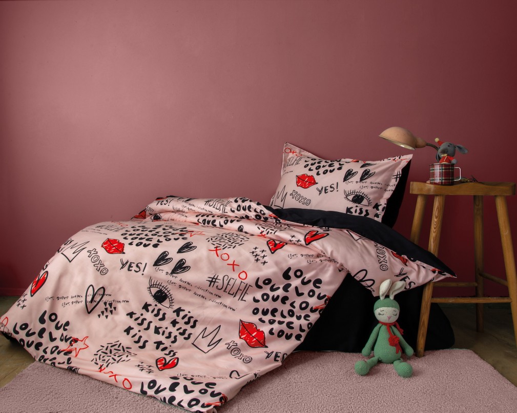 Комплект постільної білизни Issimo Home Digital Satin 160х220 см Xoxo