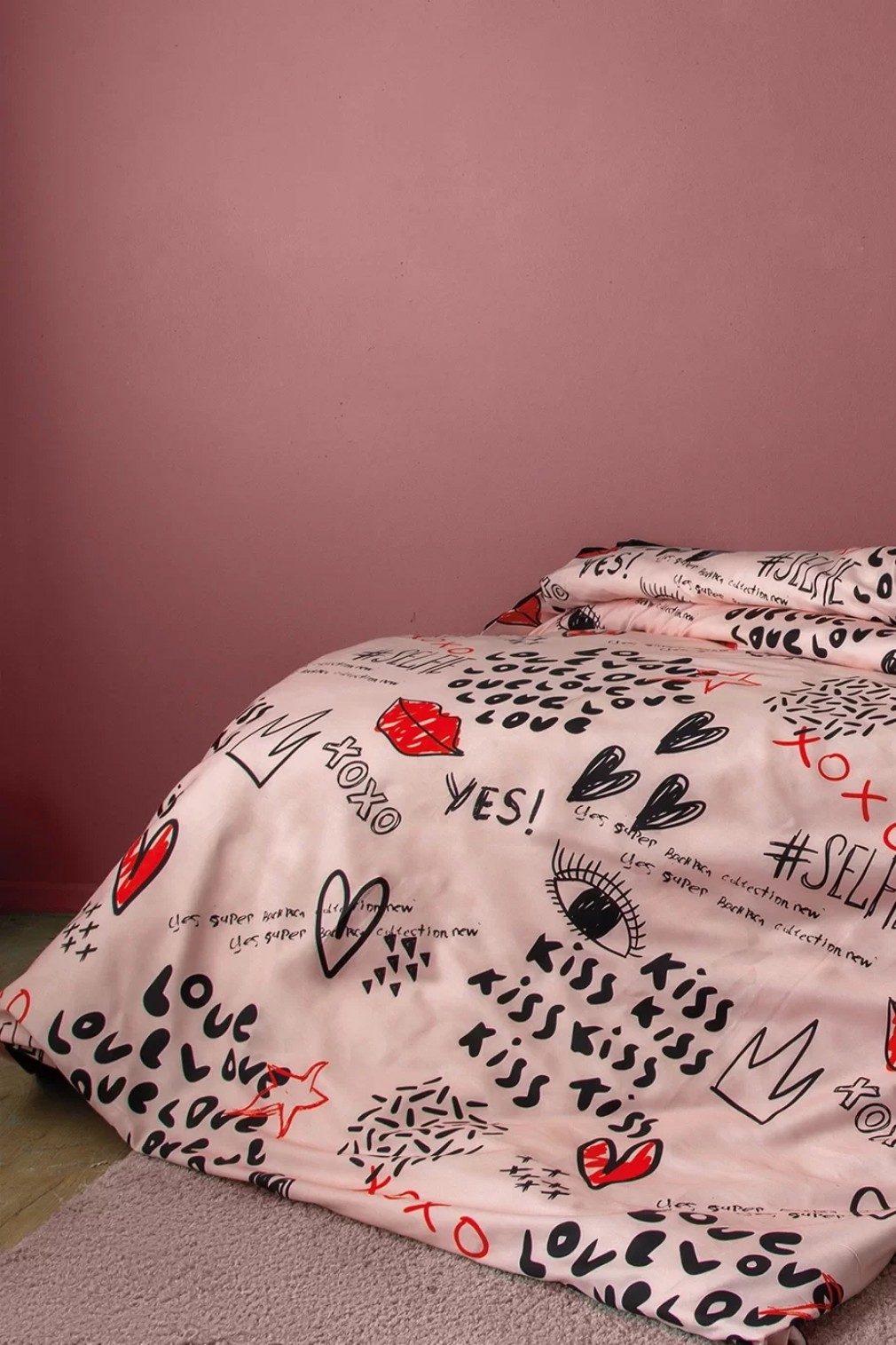 Комплект постільної білизни Issimo Home Digital Satin 160х220 см Xoxo