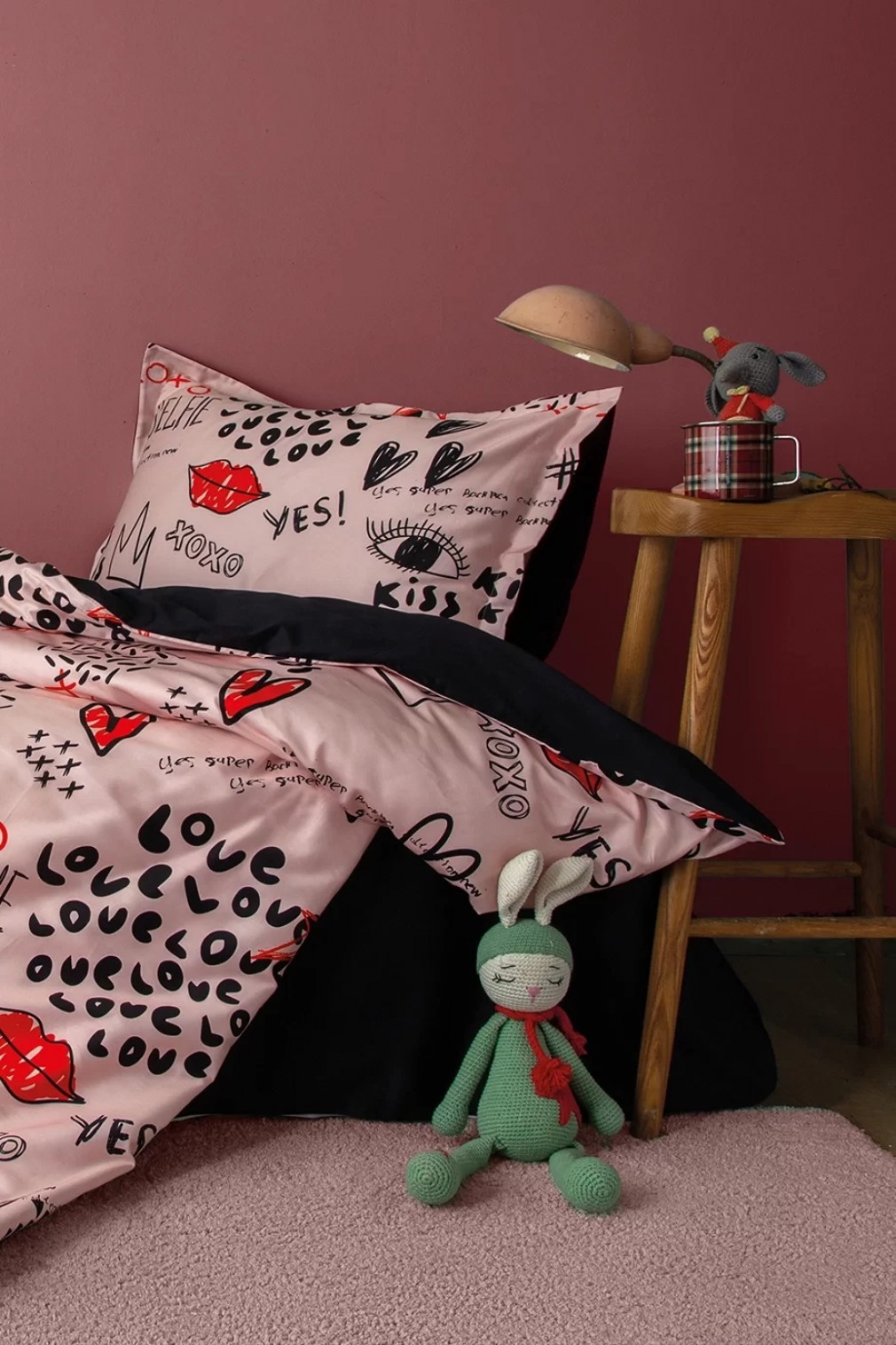 Комплект постільної білизни Issimo Home Digital Satin 160х220 см Xoxo