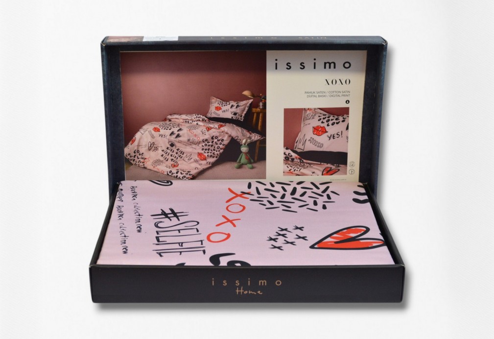 Комплект постільної білизни Issimo Home Digital Satin 160х220 см Xoxo
