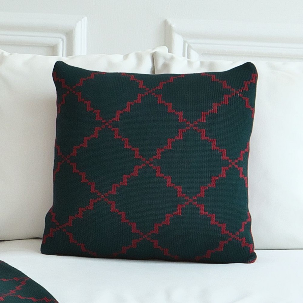 Наволочка  La Modno Diamond Green-Burgundy