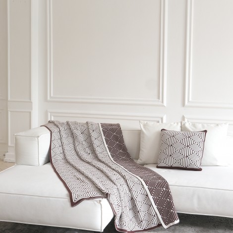 Покривало La Modno Monogram Brown-Ecru 