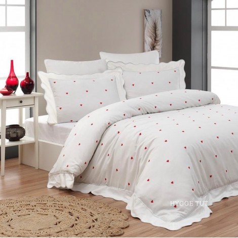 Комплект постільної білизни Maison D`or Les Coeurs Ecru-Red