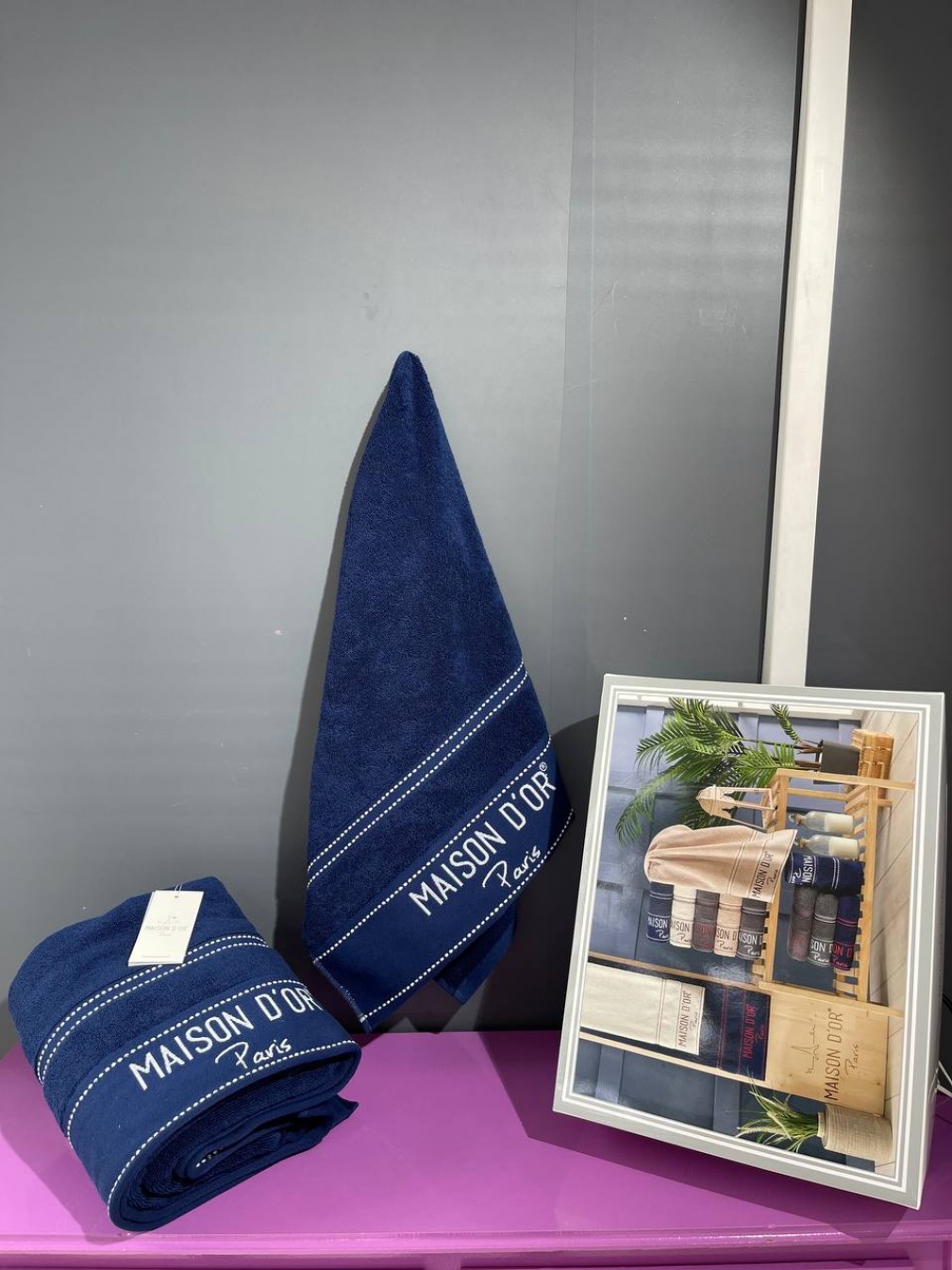 Комплект рушників Maison D'or navy/white  2 шт.