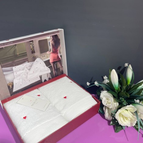 Набір рушників Soft Hearts Maison D’or 2 шт. червоний