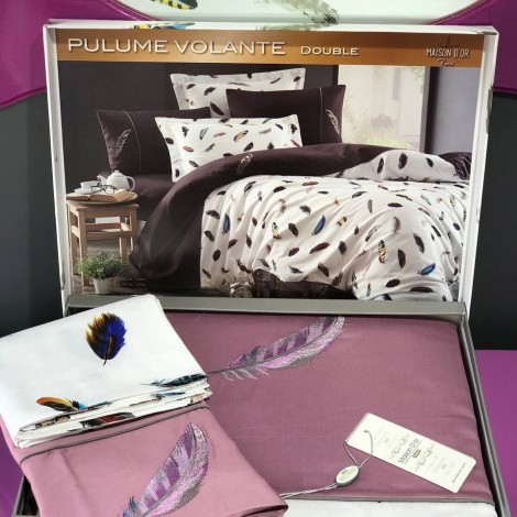 Комплект постільної білизни Maison d'or Pulume Volante lila