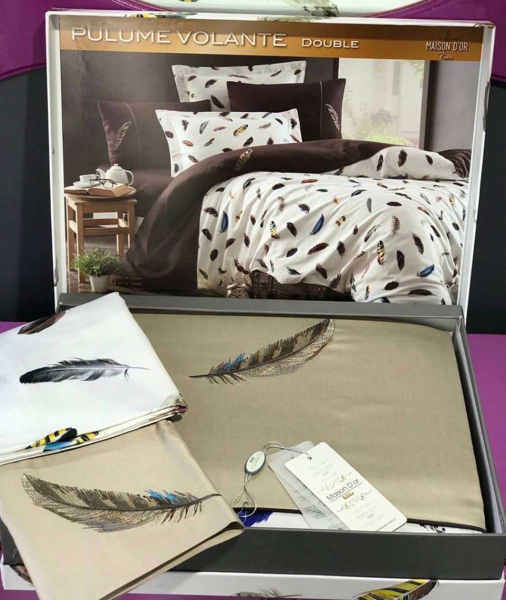 Комплект постільної білизни Maison d'or Pulume Volante beige