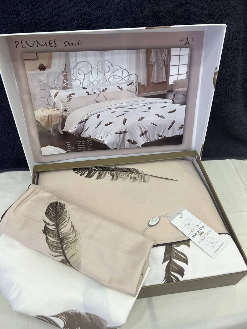 Комплект постільної білизни Maison d'or Plumes beige 