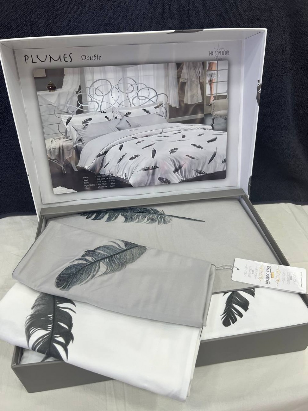 Комплект постільної білизни Maison d'or Plumes grey