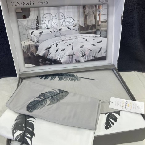 Комплект постільної білизни Maison d'or Plumes grey