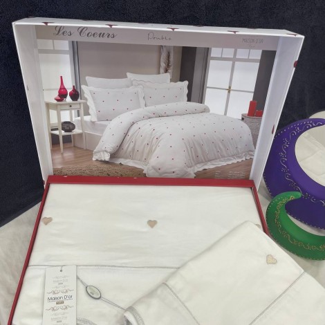 Комплект постільної білизни Maison D`or Les Coeurs Ecru-Beige