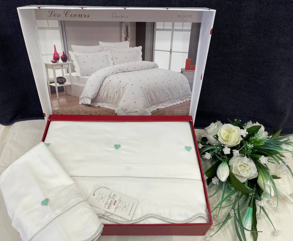 Комплект постільної білизни Maison D`or Les Coeurs Ecru-Green