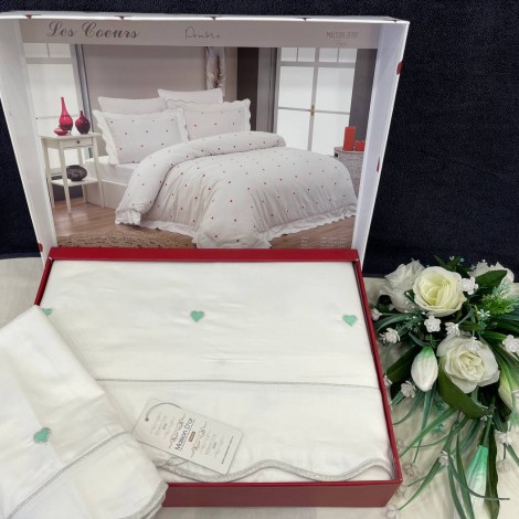 Комплект постільної білизни Maison D`or Les Coeurs Ecru-Green