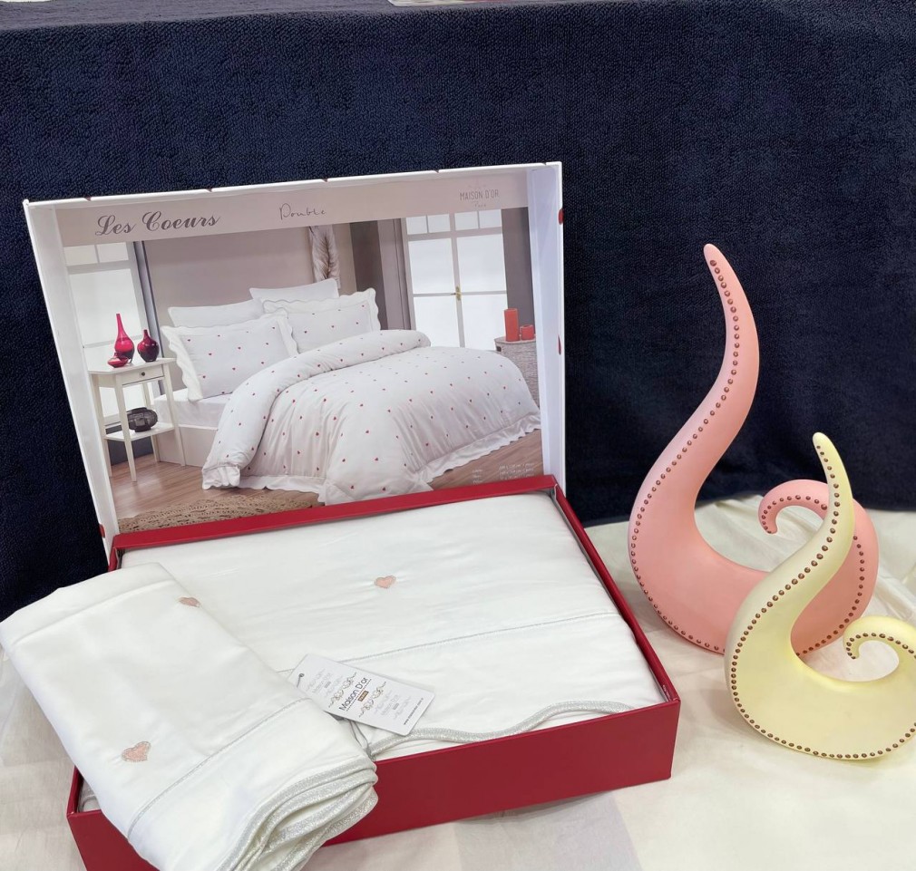 Комплект постільної білизни Maison D`or Les Coeurs Ecru-Rose