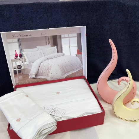 Комплект постільної білизни Maison D`or Les Coeurs Ecru-Rose